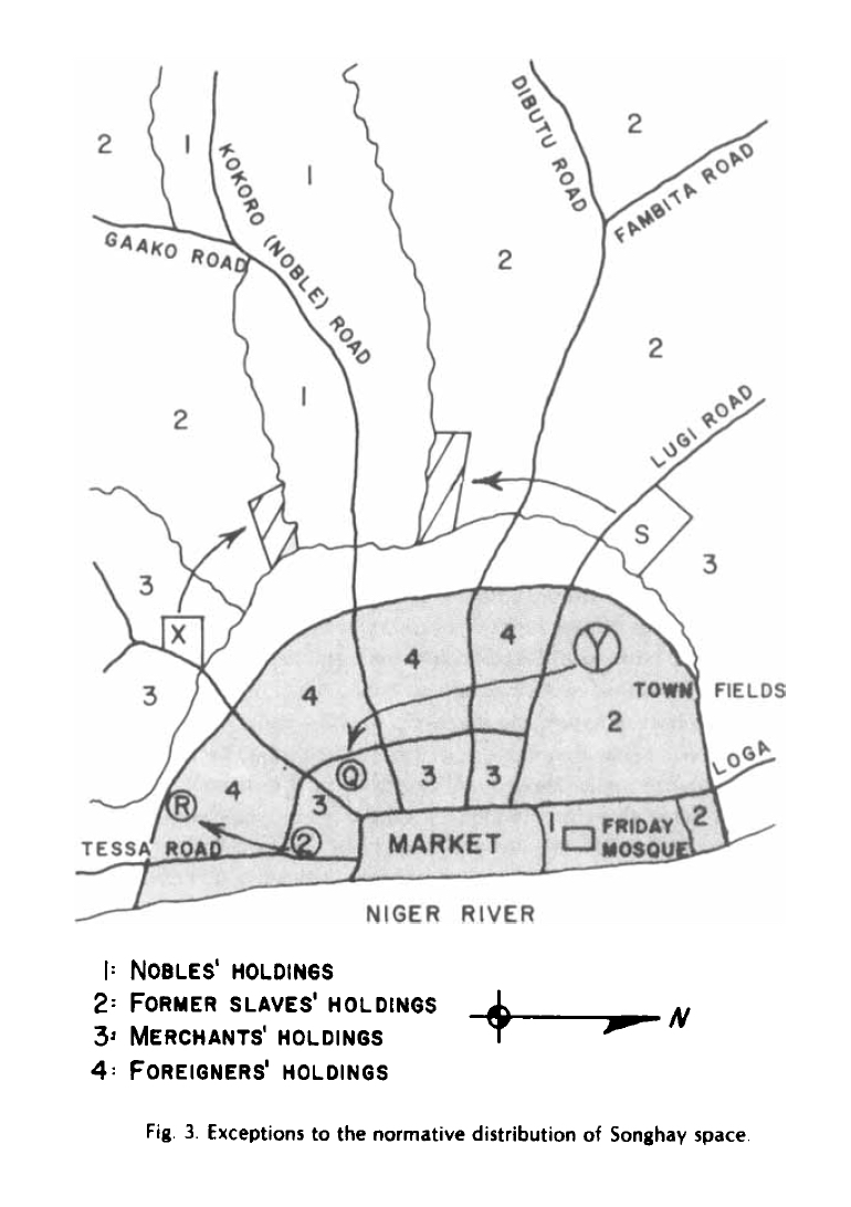 Figure 4: Mapping exceptions, Paul Stoller, 1980. (Used with permission of the author.)