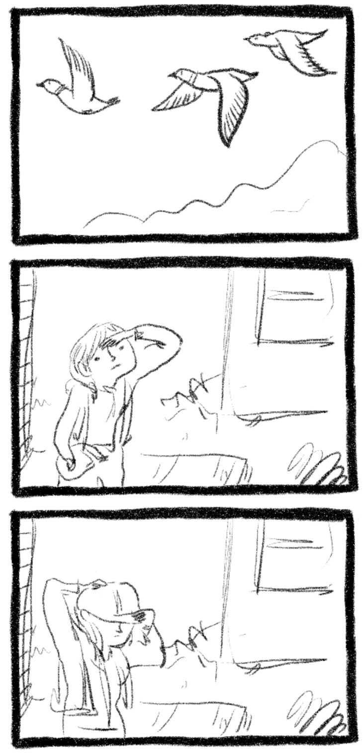 Figure 5: Three panels from Part One of “Ducks” by Kate Beaton.