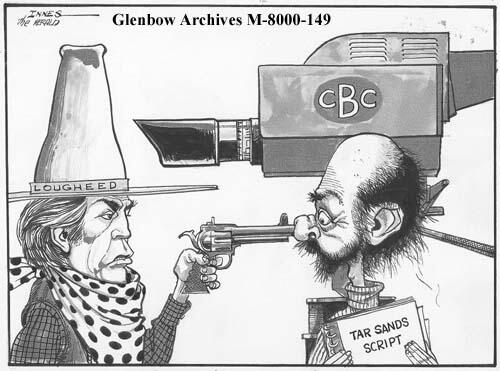 Figure 6: “Them’s fightin’ words, Mister.’” An editorial cartoon by Tom Innes, published in the Calgary Herald September 16, 1977.